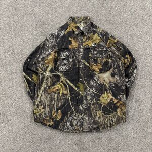Vintage Y2K Mossy Oak Long Sleeve Button Up Real Tree Camo Shirt - Men's Large